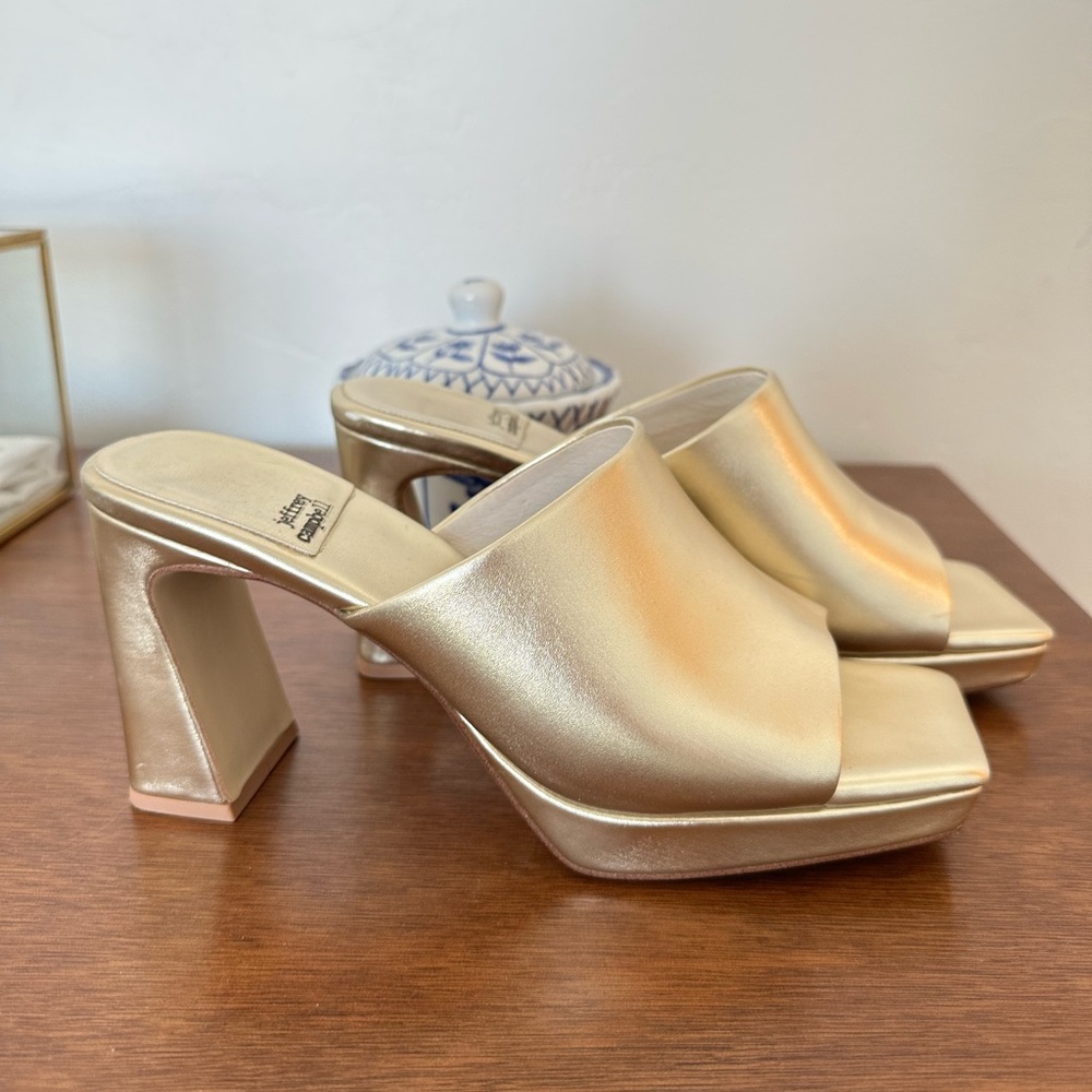 Jeffrey Campbell Caviar Gold Platform Heels